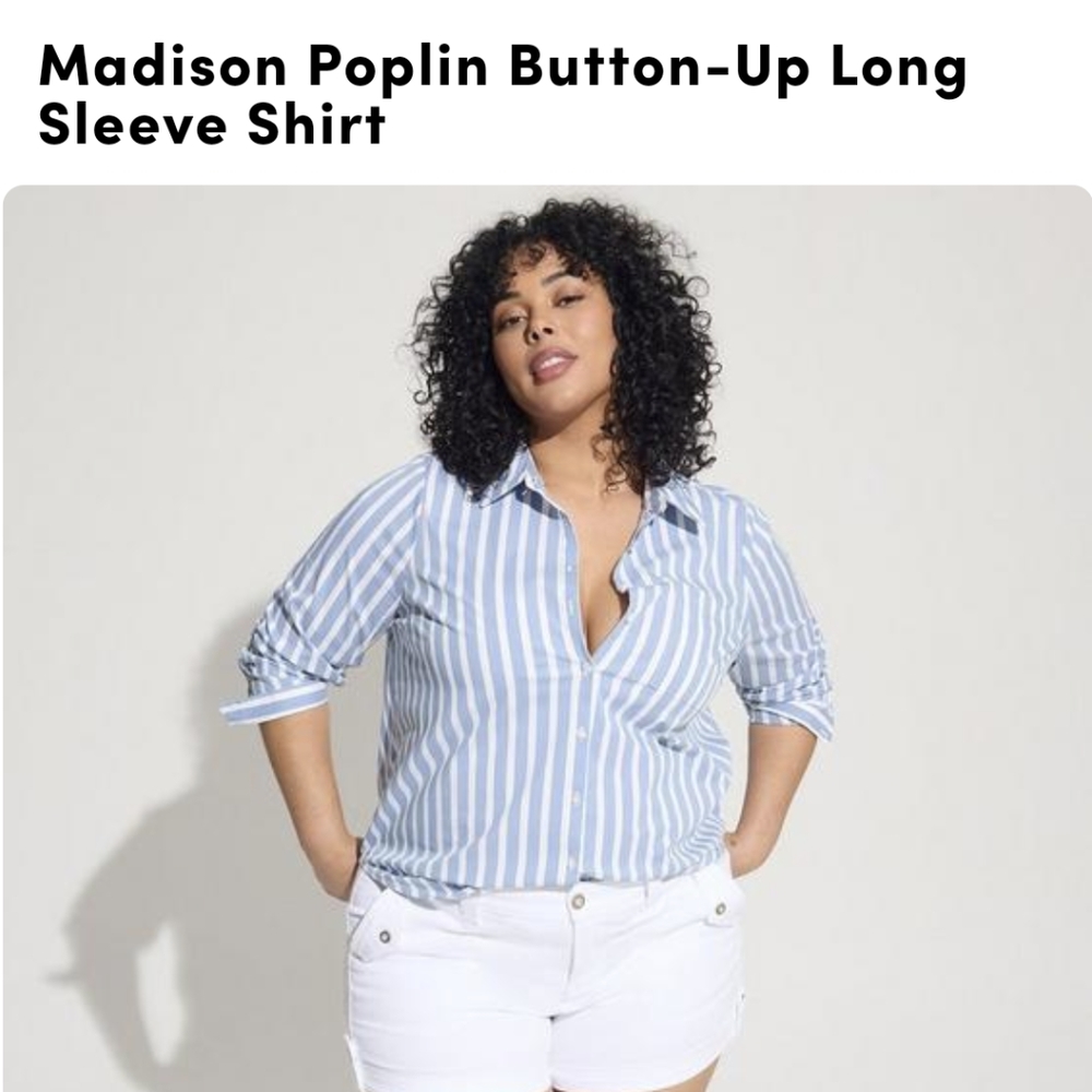 Torrid 6X poplin button down